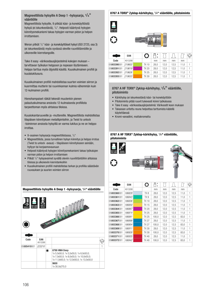 WERA Pääluettelo NO.: 20826 - Page 106