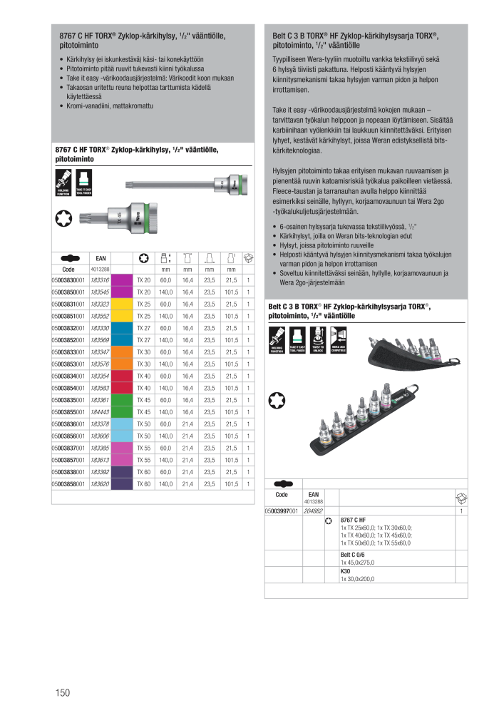 WERA Pääluettelo NR.: 20826 - Pagina 150