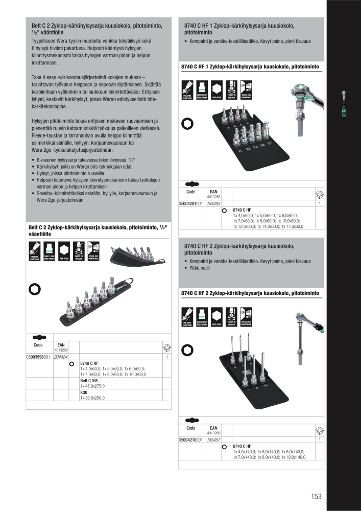 WERA Pääluettelo NR.: 20826 - Pagina 153