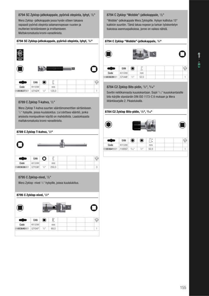 WERA Pääluettelo NO.: 20826 - Page 155