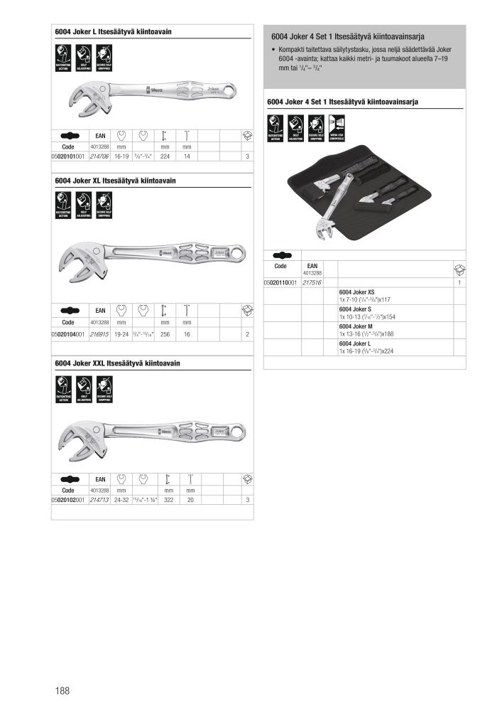 WERA Pääluettelo NR.: 20826 - Pagina 188