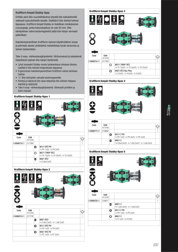 WERA Pääluettelo NO.: 20826 - Page 237