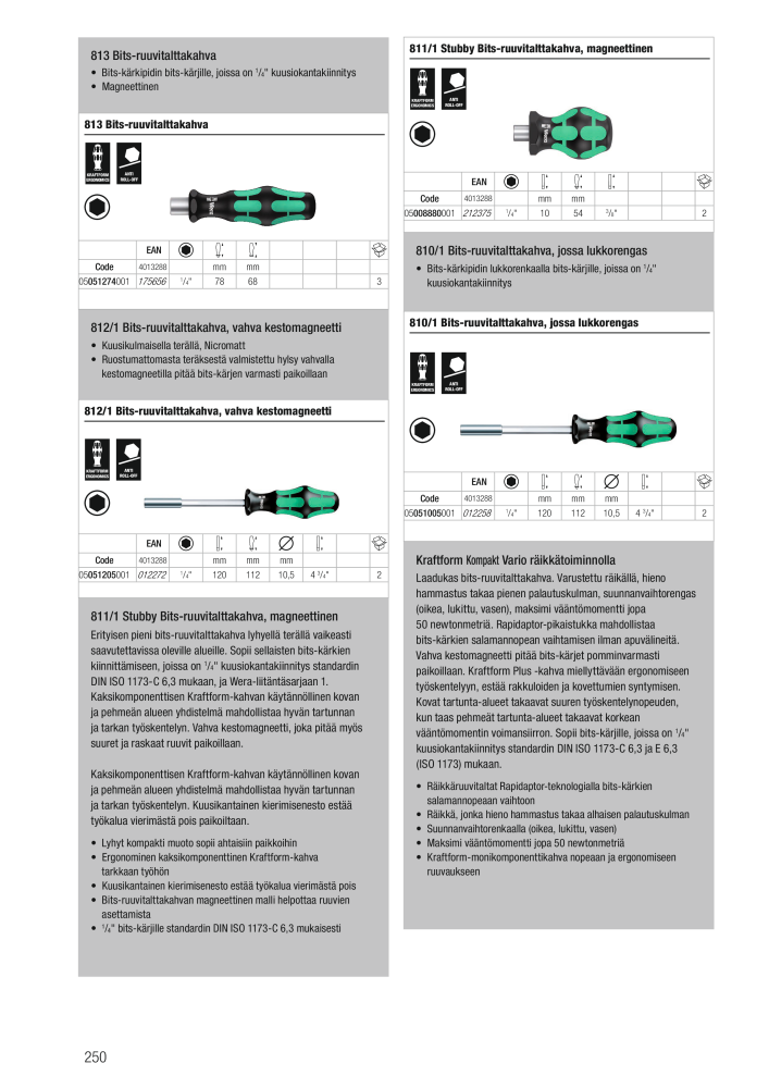 WERA Pääluettelo NR.: 20826 - Pagina 250