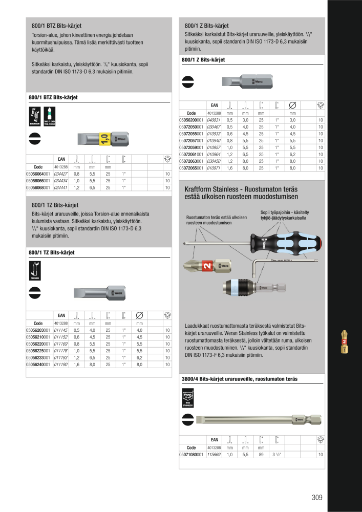 WERA Pääluettelo NR.: 20826 - Strona 309