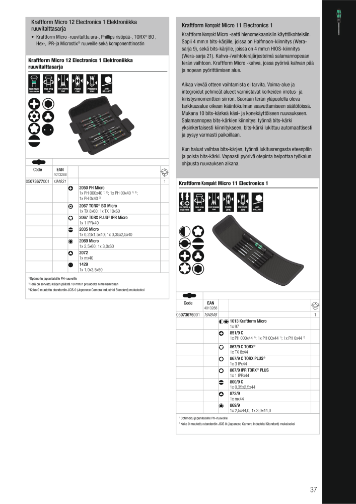 WERA Pääluettelo NR.: 20826 - Pagina 37