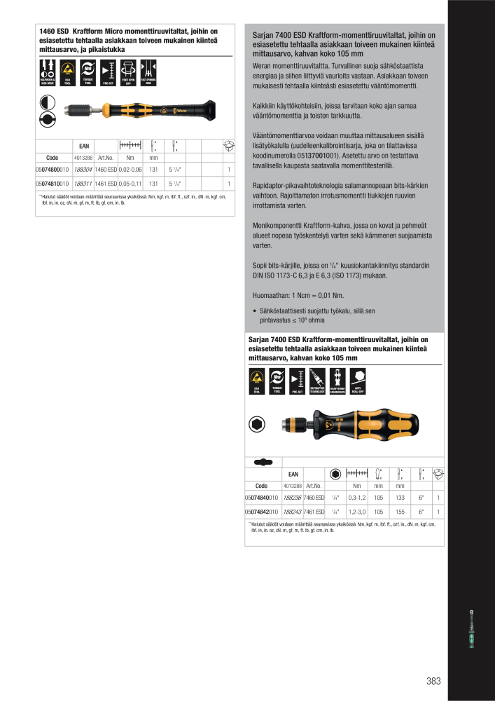 WERA Pääluettelo NR.: 20826 - Pagina 383