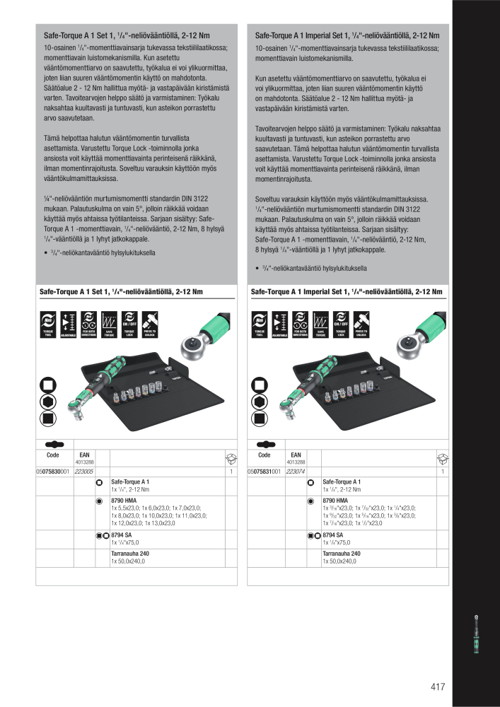 WERA Pääluettelo Nb. : 20826 - Page 417