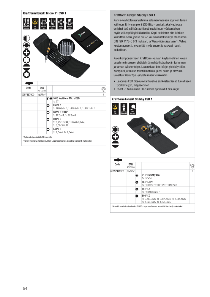 WERA Pääluettelo NR.: 20826 - Pagina 54