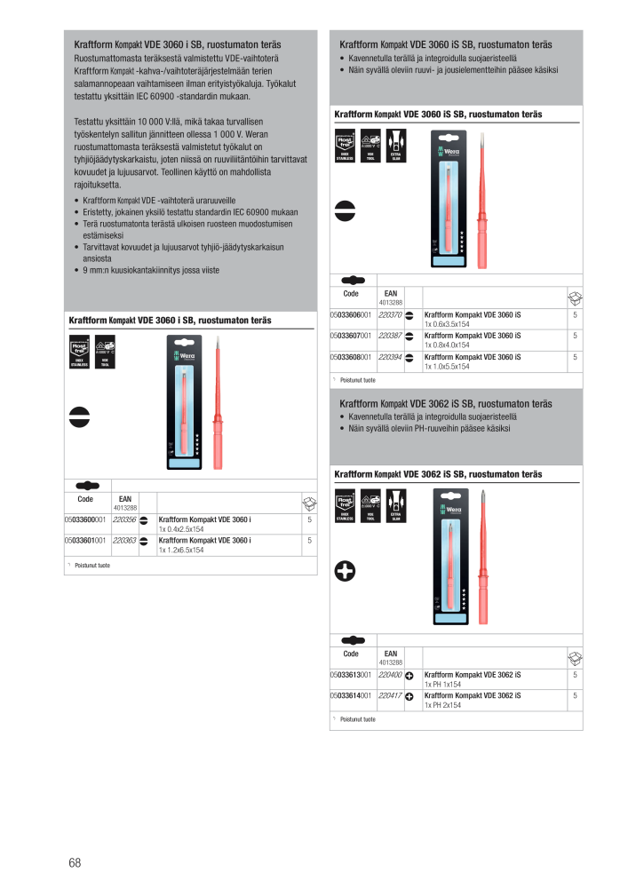 WERA Pääluettelo NR.: 20826 - Side 68