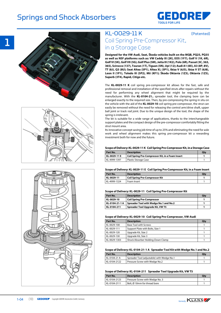 GEDORE Automotive KLANN Main catalog General Repairs NEJ.: 2086 - Sida 10