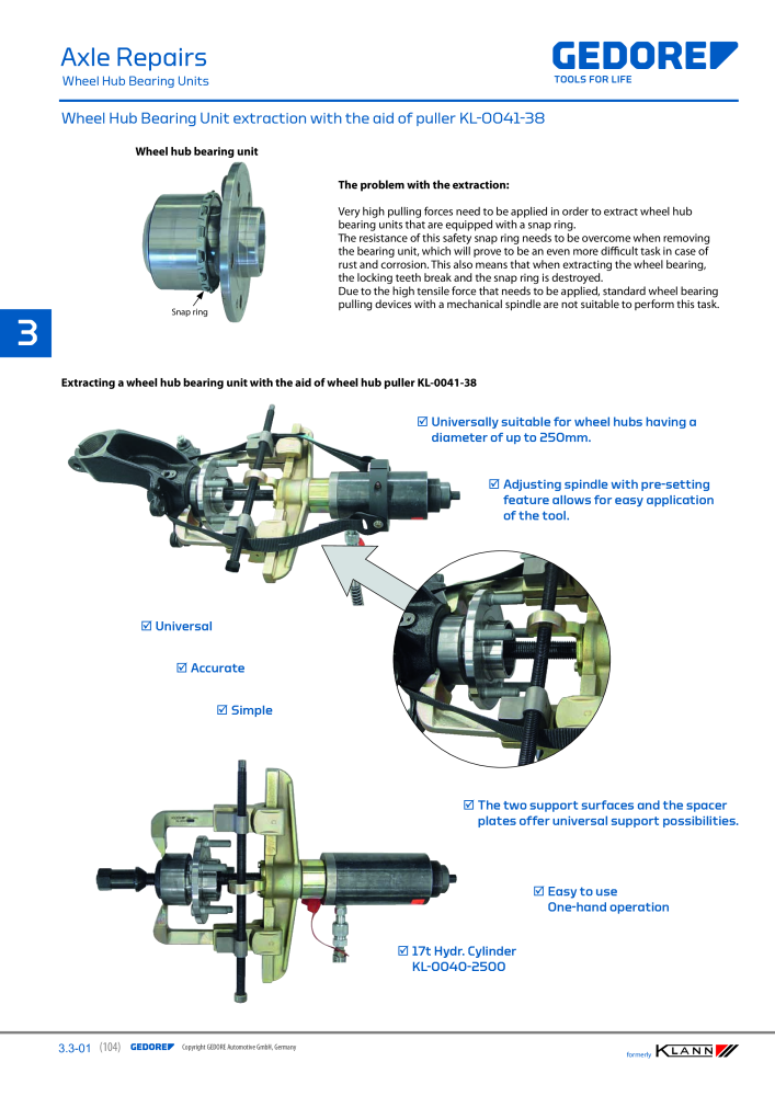 GEDORE Automotive KLANN Main catalog General Repairs NO.: 2086 - Page 104