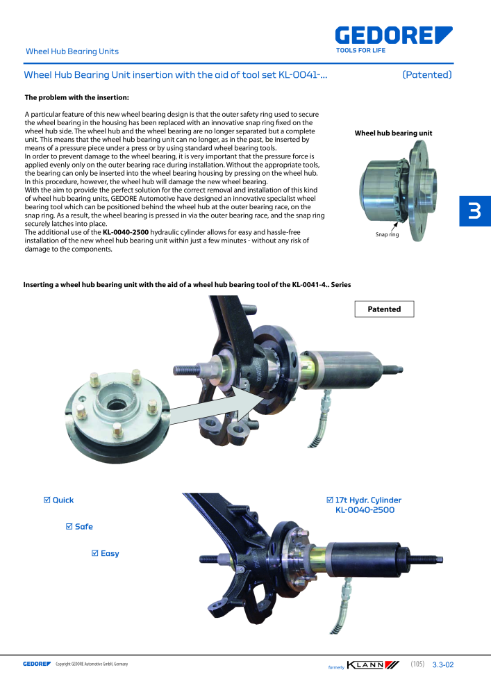 GEDORE Automotive KLANN Main catalog General Repairs NO.: 2086 - Page 105