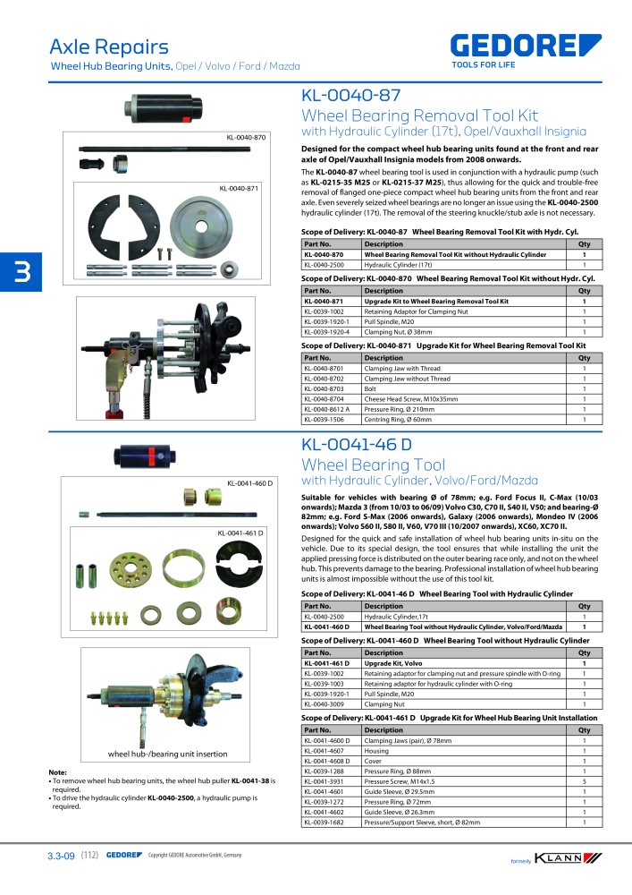 GEDORE Automotive KLANN Main catalog General Repairs NR.: 2086 - Pagina 112