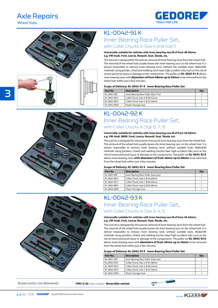 GEDORE Automotive KLANN Main catalog General Repairs NR.: 2086 - Seite 124