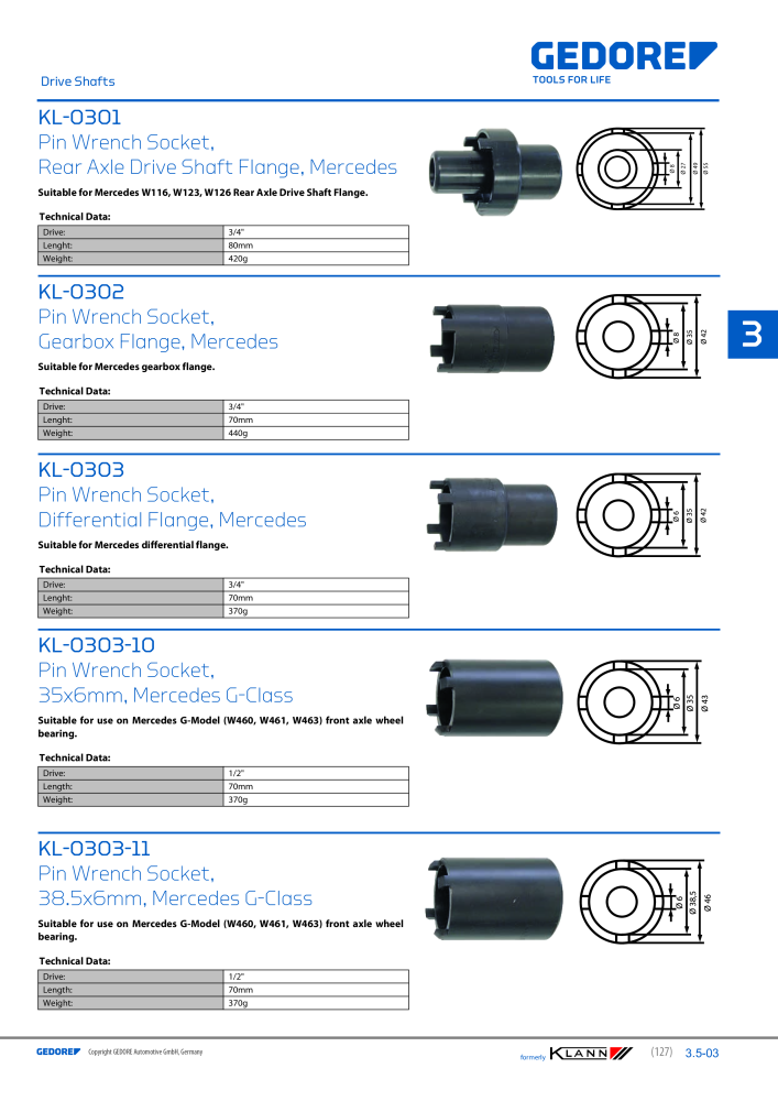 GEDORE Automotive KLANN Main catalog General Repairs NR.: 2086 - Pagina 127