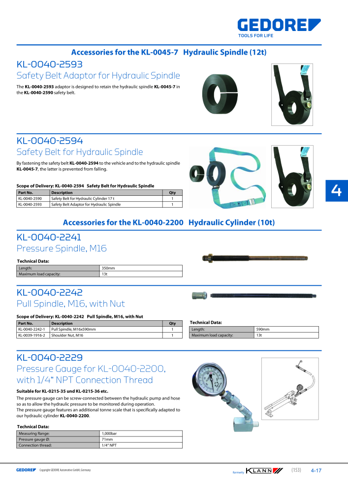 GEDORE Automotive KLANN Main catalog General Repairs NEJ.: 2086 - Sida 153