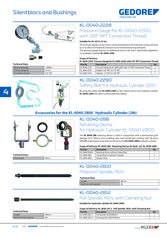 GEDORE Automotive KLANN Main catalog General Repairs NEJ.: 2086 - Sida 154