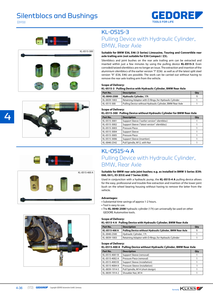 GEDORE Automotive KLANN Main catalog General Repairs Č. 2086 - Strana 172