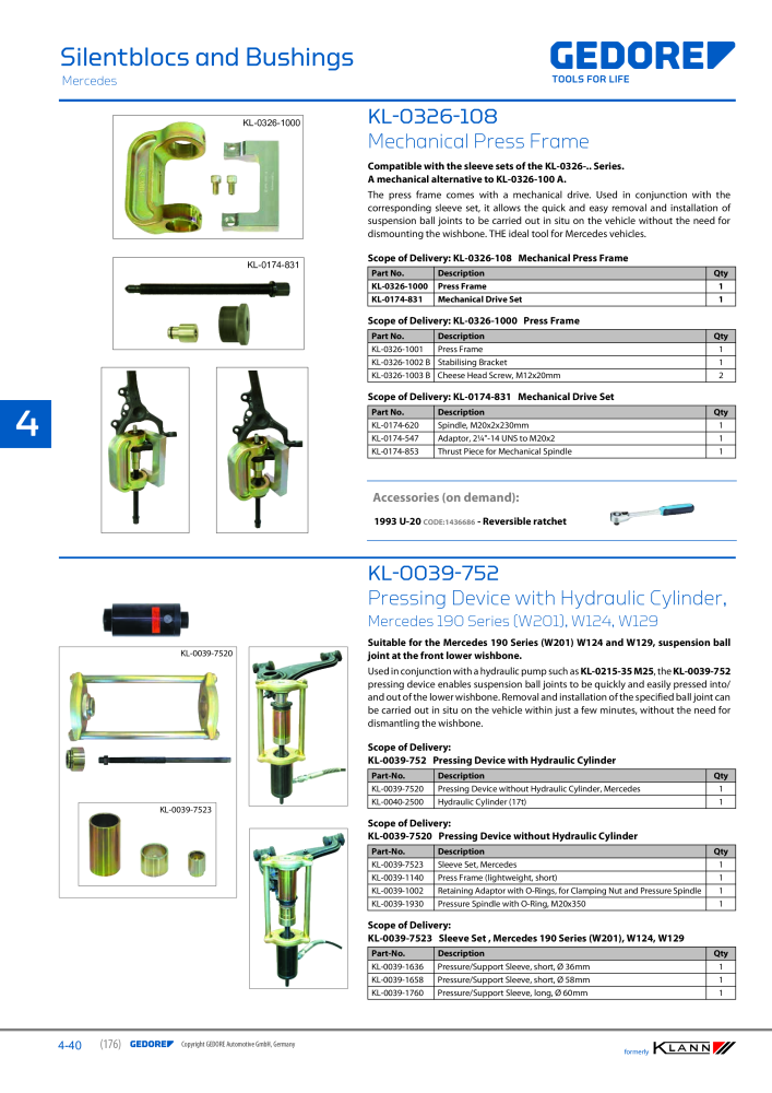 GEDORE Automotive KLANN Main catalog General Repairs Č. 2086 - Strana 176