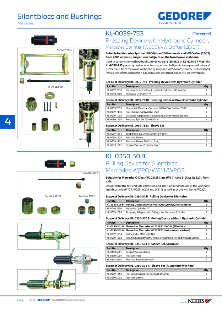 GEDORE Automotive KLANN Main catalog General Repairs NR.: 2086 - Pagina 178