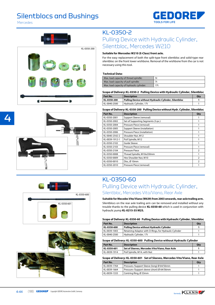 GEDORE Automotive KLANN Main catalog General Repairs Nb. : 2086 - Page 180