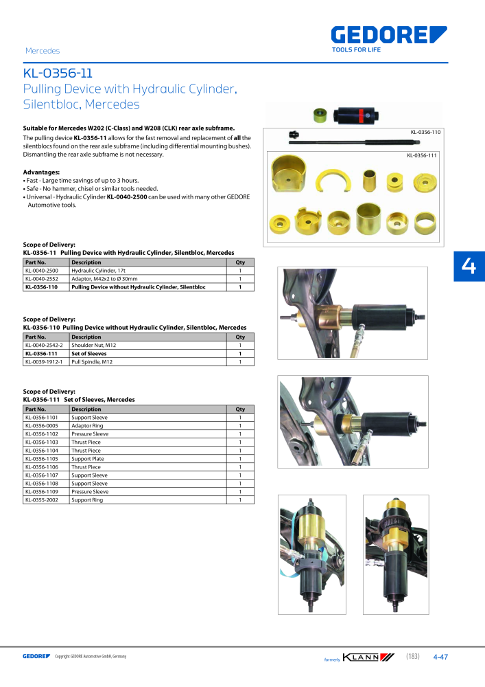 GEDORE Automotive KLANN Main catalog General Repairs NR.: 2086 - Strona 183