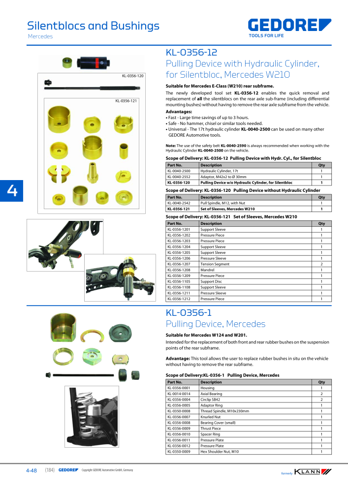 GEDORE Automotive KLANN Main catalog General Repairs NEJ.: 2086 - Sida 184