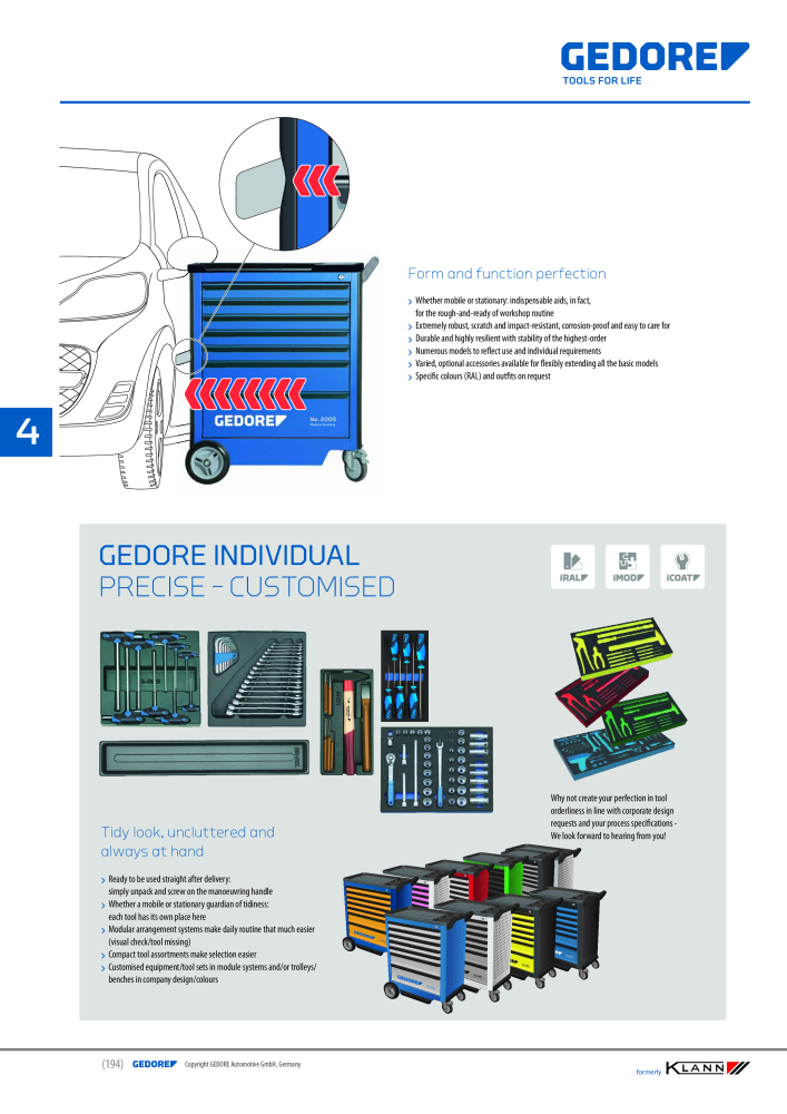 GEDORE Automotive KLANN Main catalog General Repairs Nº: 2086 - Página 194