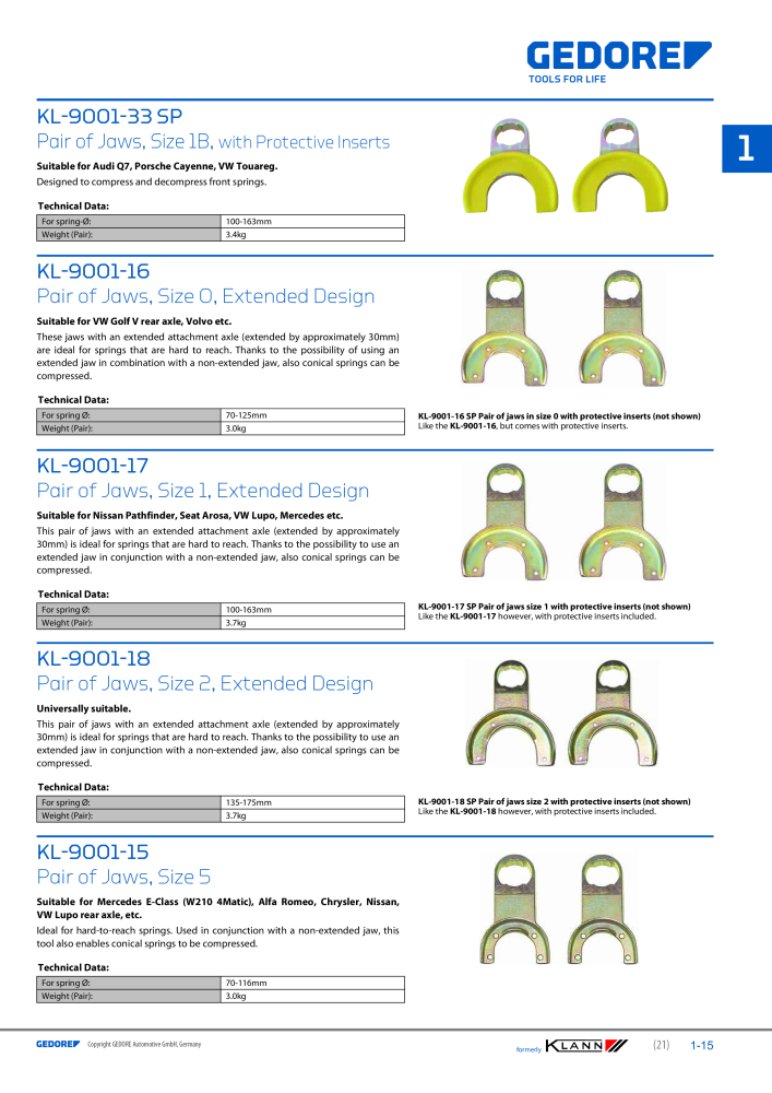 GEDORE Automotive KLANN Main catalog General Repairs Nº: 2086 - Página 21