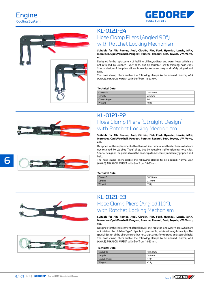 GEDORE Automotive KLANN Main catalog General Repairs NR.: 2086 - Pagina 216