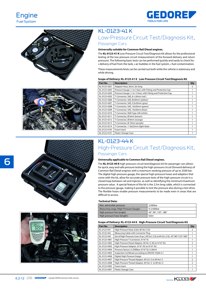 GEDORE Automotive KLANN Main catalog General Repairs Č. 2086 - Strana 230