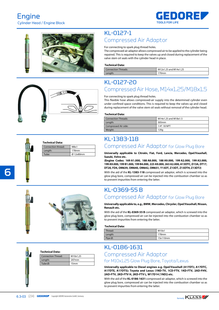 GEDORE Automotive KLANN Main catalog General Repairs NR.: 2086 - Strona 234