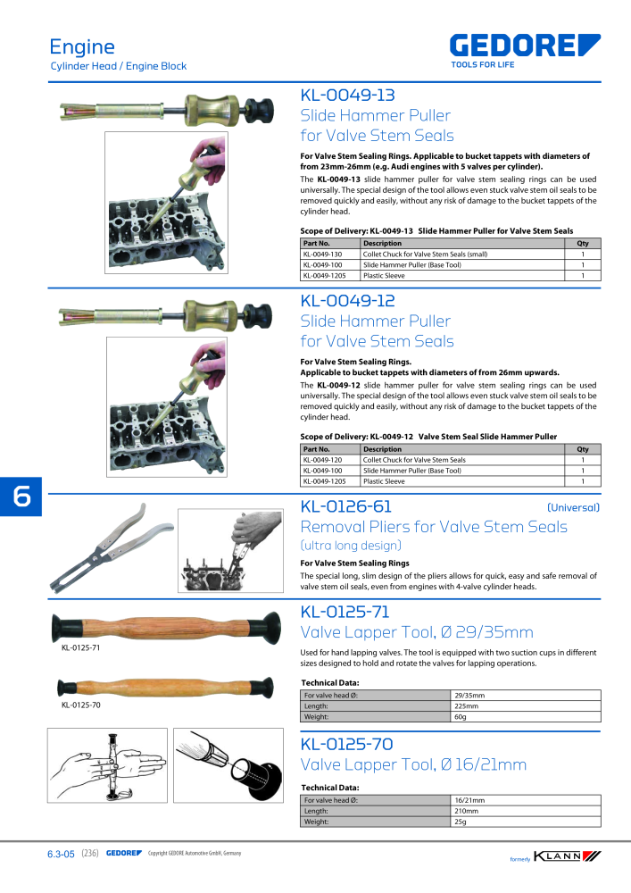 GEDORE Automotive KLANN Main catalog General Repairs NR.: 2086 - Seite 236