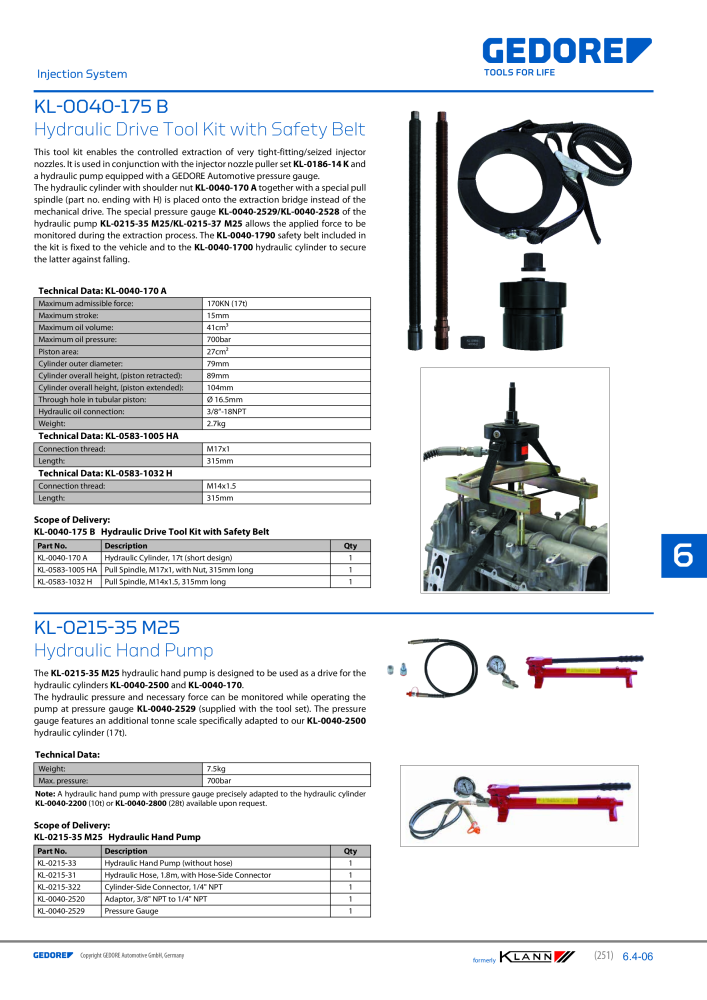 GEDORE Automotive KLANN Main catalog General Repairs NR.: 2086 - Seite 251