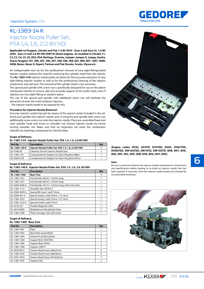 GEDORE Automotive KLANN Main catalog General Repairs NEJ.: 2086 - Sida 275