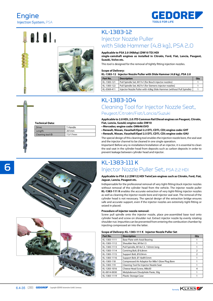 GEDORE Automotive KLANN Main catalog General Repairs Č. 2086 - Strana 280