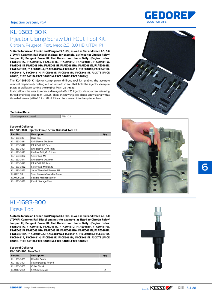 GEDORE Automotive KLANN Main catalog General Repairs NEJ.: 2086 - Sida 283