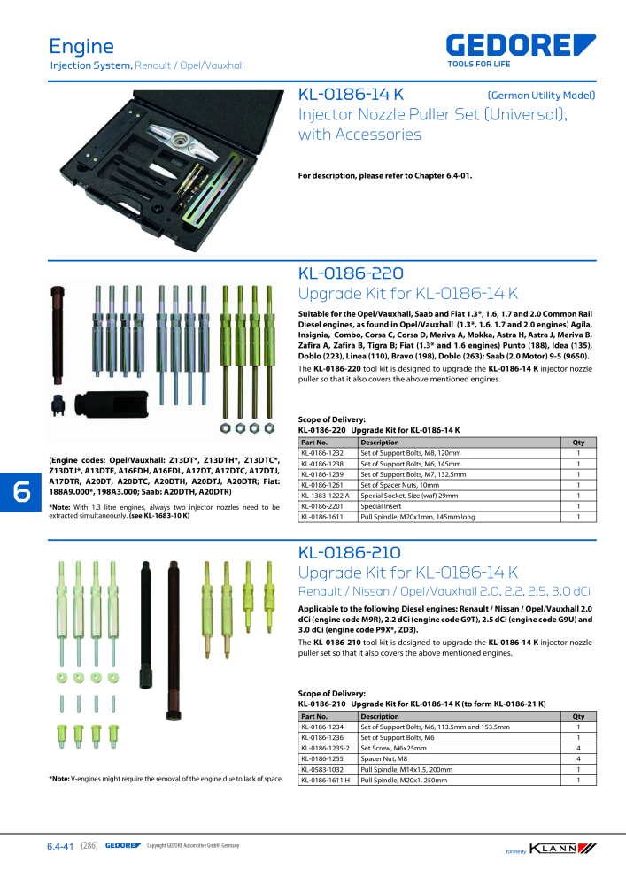 GEDORE Automotive KLANN Main catalog General Repairs NR.: 2086 - Pagina 286