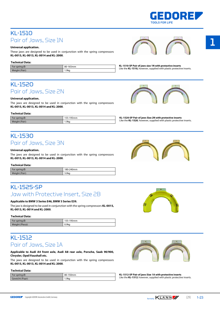 GEDORE Automotive KLANN Main catalog General Repairs NO.: 2086 - Page 29
