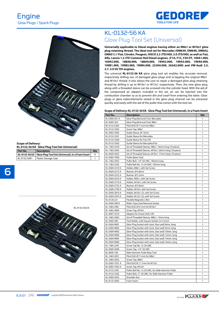 GEDORE Automotive KLANN Main catalog General Repairs NR.: 2086 - Pagina 296