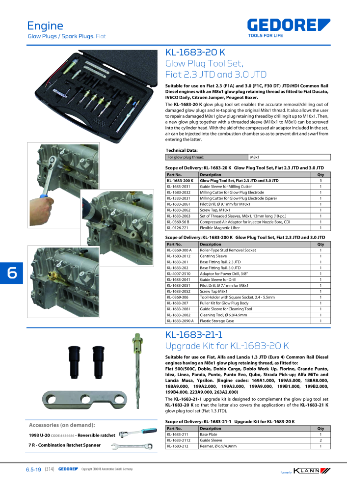 GEDORE Automotive KLANN Main catalog General Repairs NEJ.: 2086 - Sida 314