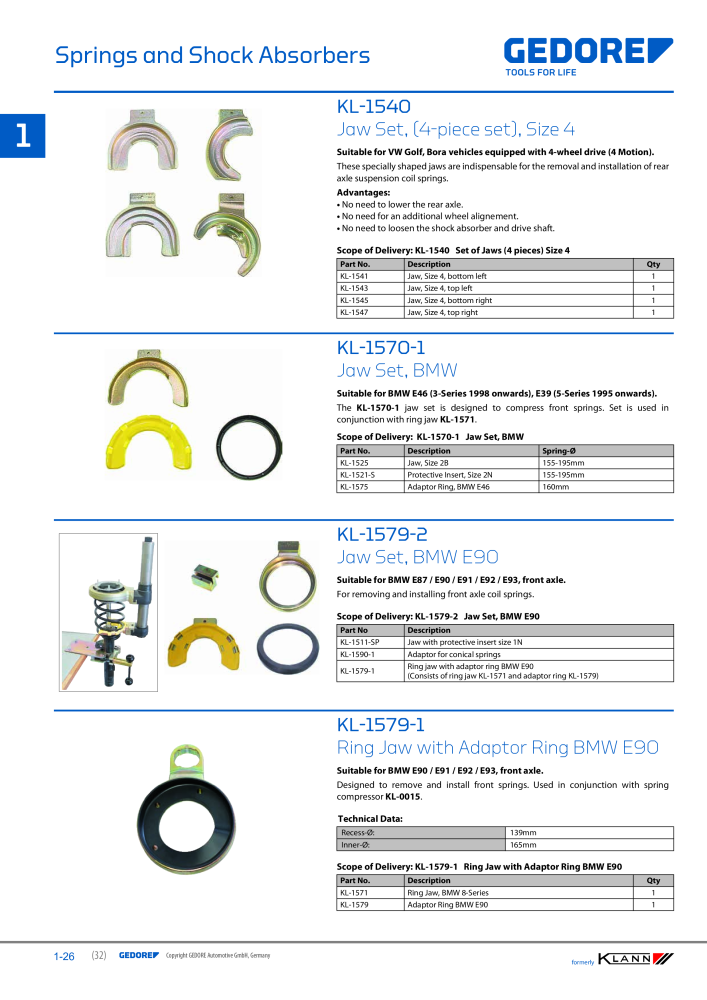 GEDORE Automotive KLANN Main catalog General Repairs Č. 2086 - Strana 32