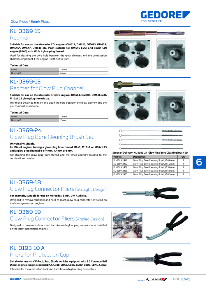 GEDORE Automotive KLANN Main catalog General Repairs NEJ.: 2086 - Sida 323