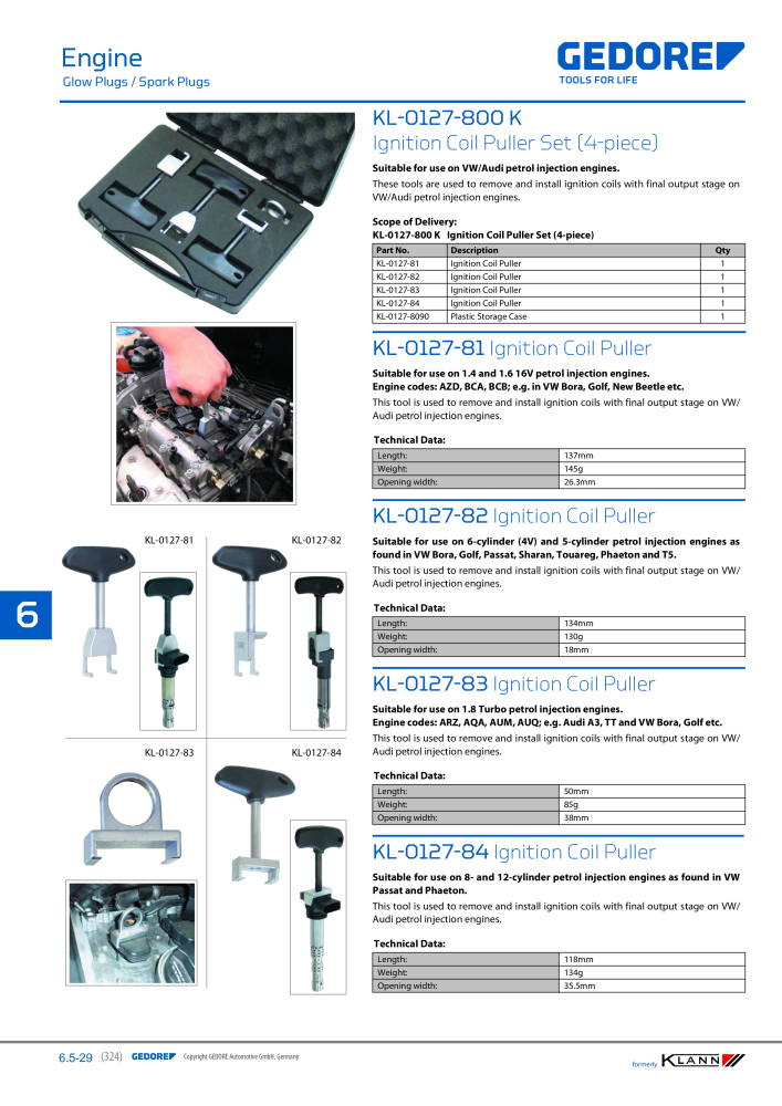 GEDORE Automotive KLANN Main catalog General Repairs NO.: 2086 - Page 324