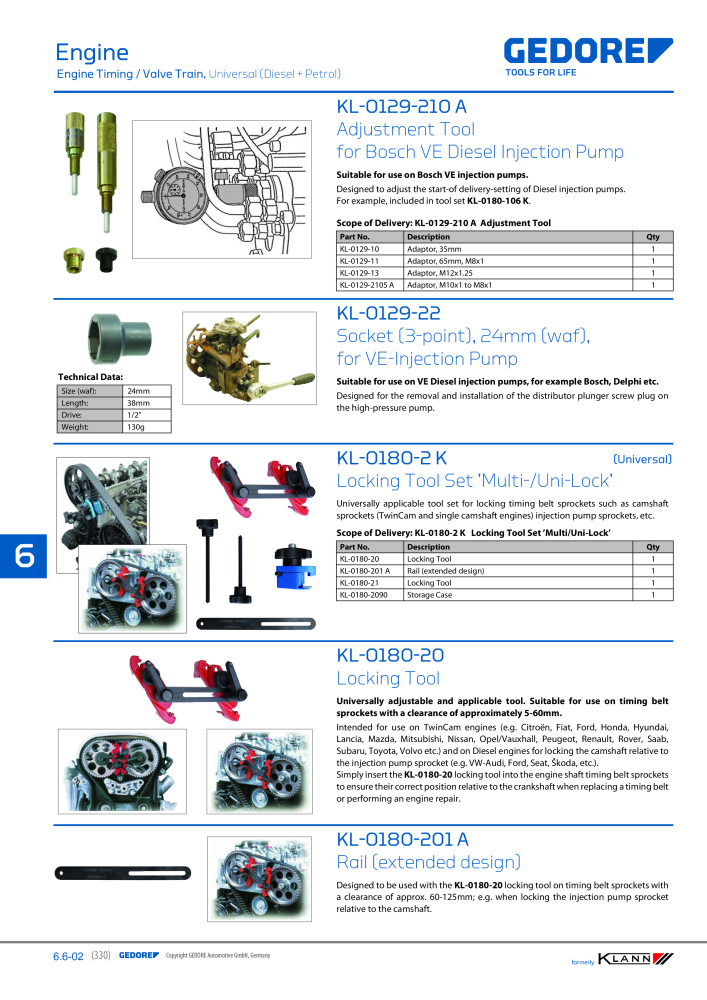 GEDORE Automotive KLANN Main catalog General Repairs Nb. : 2086 - Page 330