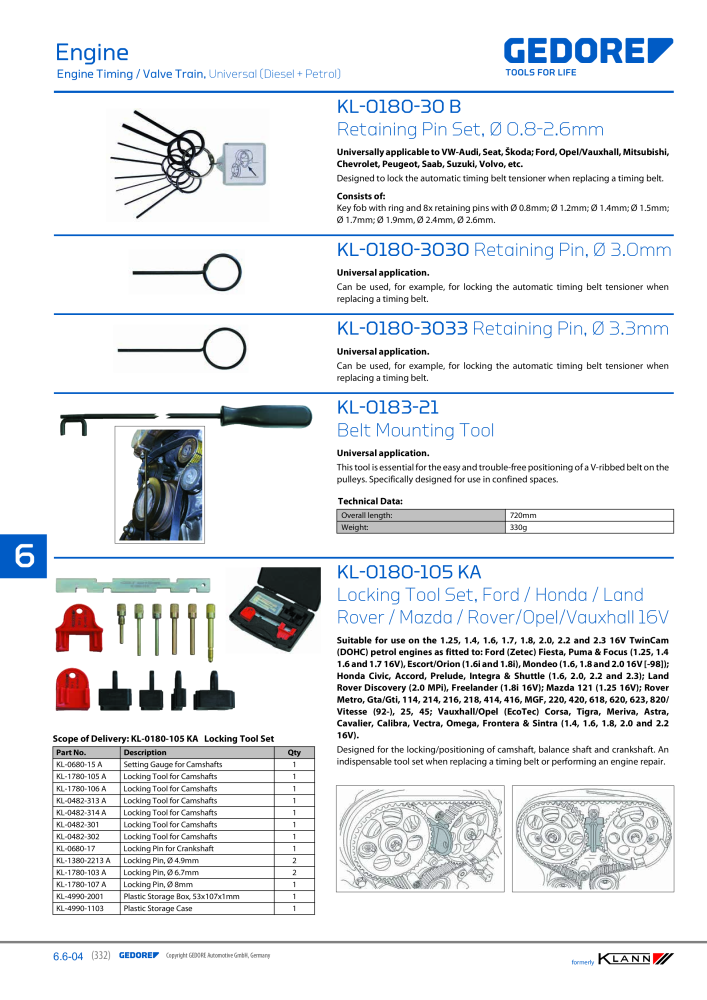 GEDORE Automotive KLANN Main catalog General Repairs Č. 2086 - Strana 332