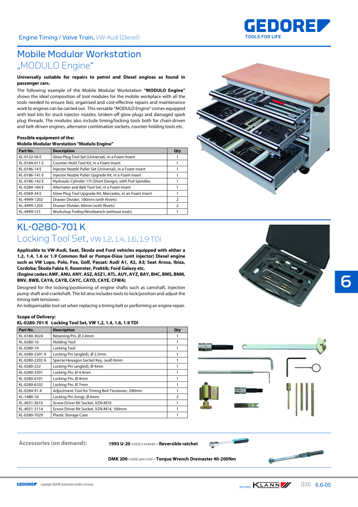 GEDORE Automotive KLANN Main catalog General Repairs NR.: 2086 - Strona 333