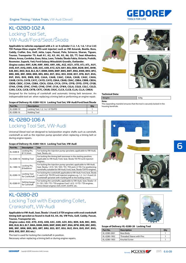 GEDORE Automotive KLANN Main catalog General Repairs Nº: 2086 - Página 337