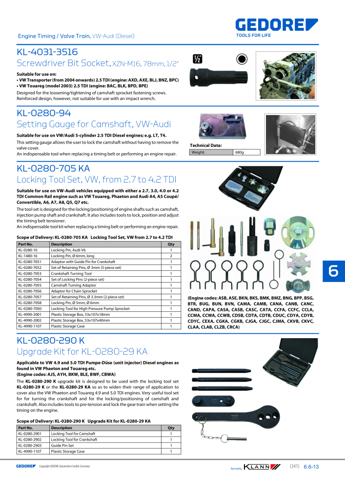 GEDORE Automotive KLANN Main catalog General Repairs NEJ.: 2086 - Sida 341