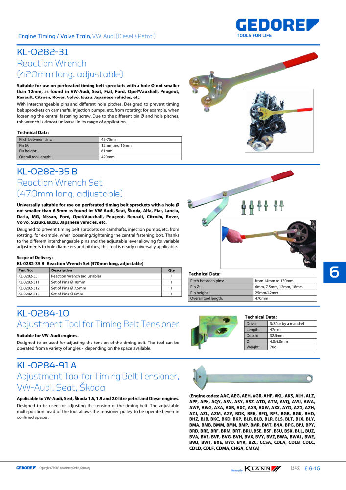 GEDORE Automotive KLANN Main catalog General Repairs NO.: 2086 - Page 343